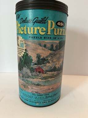 Vintage 1950s Whitman Publishing Deluxe Guild Picture Puzzle 'Sunny Cove' 340 Pi
